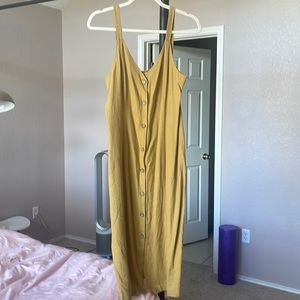 BP yellow mustard midi dress